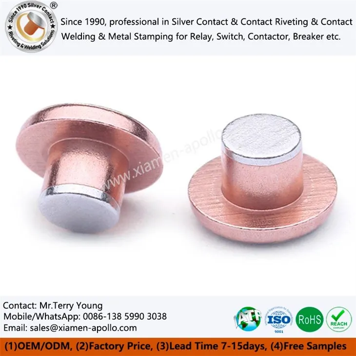 Silver Trimetal Contact Rivets